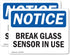 (2 Pack) Glass Break Sensor In Use OSHA Notice Sign - 5 Inch X 3.5 Inch Vinyl Label Decal