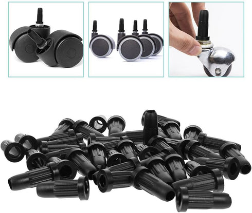 Tofficu 25pcs Caster Socket Sleeve, Plastic Round Inserts for Chair Wheel Socket Caps Replacement