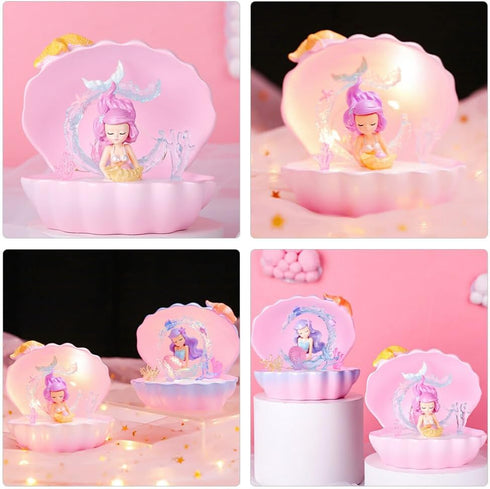 PRETYZOOM Table Lamps | Night Light Mermaid Teen Room Decor | Aesthetic Lamps for Bedroom Home Light Decor