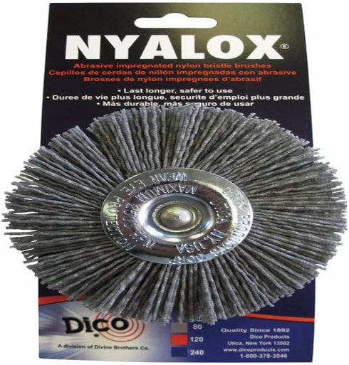 Dico 541-772-4 Nyalox Wheel Brush 4-Inch Grey 80 Grit
