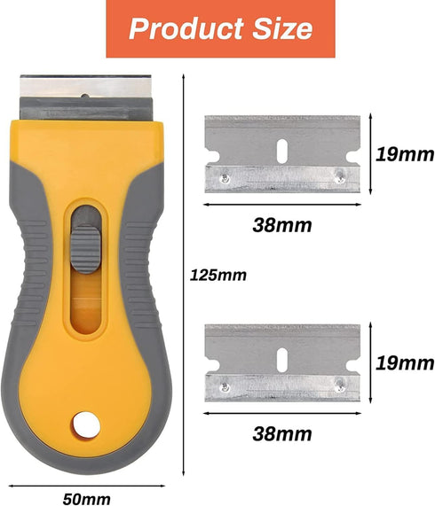 SRTXJUZD 20pcs Razor Blade Scrape with Extra Blades, Scraper Tool, Razor Blade Retractable, Paint Stripping Tool, Hob