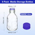 PATIKIL 8 Pack Reagent Media Storage Bottles, 500ml Borosilicate Glass Graduated Round Bottles with Cap