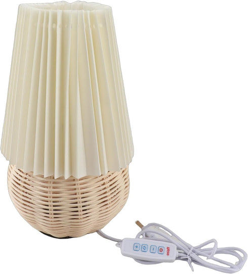 SPYMINNPOO Small Vintage Pleated Table Lamp Elegant Nightstand Mini Lamp for Bedroom Living Room Side Table Retro