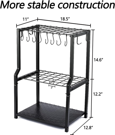 YueTong Garden Tool Organizer Heavy Duty, Yard Tool Tower Rack for Long Handle Tools, All Metal