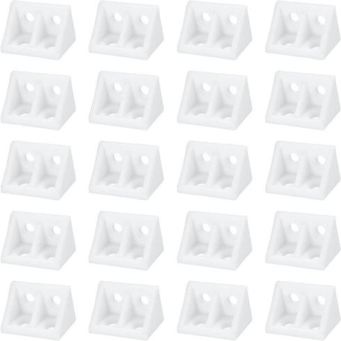 HARFINGTON 20pcs Plastic Corner Braces 34 x 20 x 20mm L-Shape 90