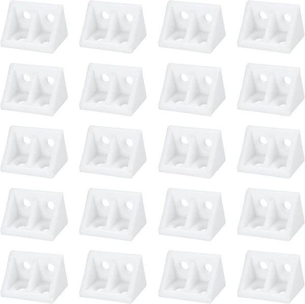 HARFINGTON 20pcs Plastic Corner Braces 34 x 20 x 20mm L-Shape 90