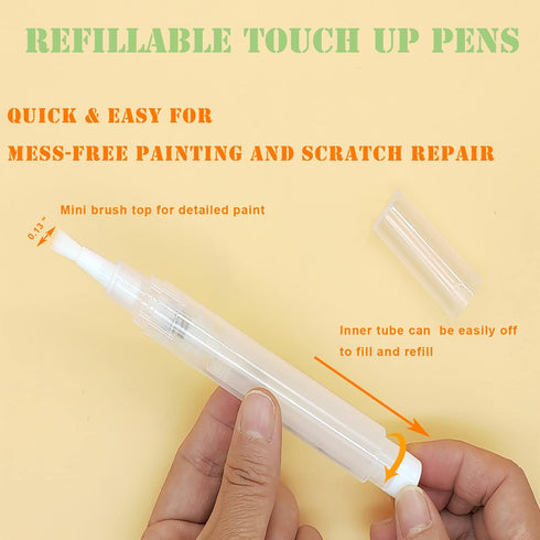Refillable Touch Up Paint Pens, Empty Paint Brush Pens for Wall, Small Paint Brushes for Touch Ups, Surface Repair Cover up,Reusable Paint Applicator-3 Pcs,1 Pack by URGINO