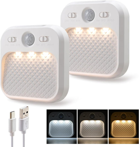 DAMI Motion Sensor Night Lights Rechargeable with Timer, Battery Cabinet Light with