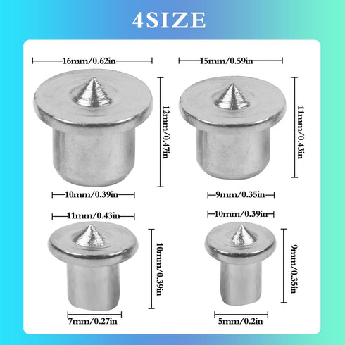 Dowel Pins Center Point Set Dowel Tenon Center Transfer Plugs Dowel Marker Set, Doweling Centering Pins Transfer Plugs Drill Hole Tool for Woodworking Tool Accessories (20 Pcs 1/4 5/16 3/8 1/2 Inch)