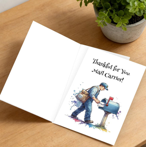 Bestmelo Mail Carrier Thank You Card, Postal Worker Appreciation Card, Thank You Gift with Red Envelope and Gold Seal