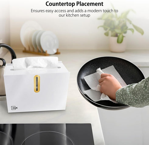 H4N Countertop, Commercial Multifold Hand Paper Towel Dispenser Compact Design, Single Sheet Dispensing for Home