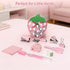 Anruiqiao Set 12-Piece Cute Strawberry-Shaped Mini Stationery for Kids Students Pink Kawaii Desk Supplies Kit Including