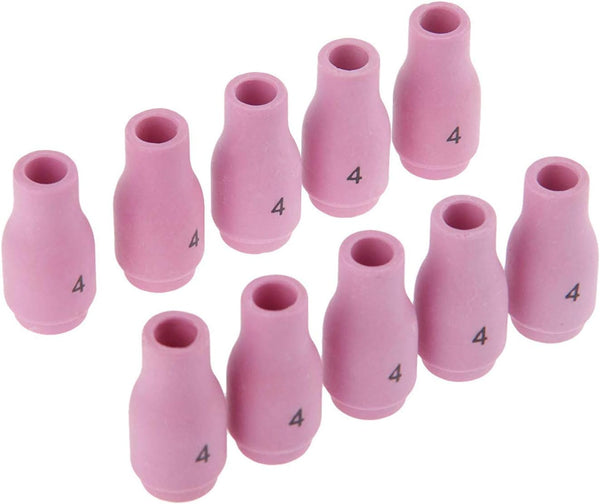 10Pcs Alumina Nozzle Ceramic Cups 13N08 (#4) for TIG Welding Large Gas Lens PTA SR DB WP-9 20 25
