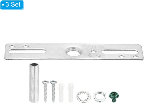 PATIKIL 4" Ceiling Light Plate Kit, 3 Pack Universal Lamp Fixture Hardware Set for Chandelier Wall Light