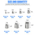 Glarks 200Pcs Assortment Kit, Wire Inserts Screws Sleeve, 304 Stainless Steel Metric M3 M4 M5 M6 M8 M10 M12 for