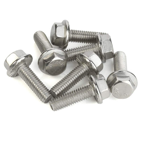 M8 x 25mm Flanged Hex Head Bolts, Stainless Steel 304, DIN 6921, 15 PCS