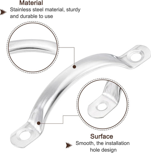 uxcell 3Pcs Stainless Steel Door Pull Handles, 78mm/3.07" Long with Screws for Cabinet Drawer Hardware