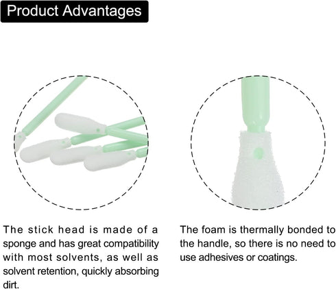 PATIKIL Cleaning Sticks 3.7" Foam Tip Sponge Stick, Multipurpose Cleanroom for Camera Sensors, Pack of 150