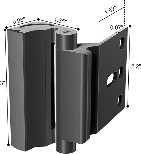 800lbs Door Reinforcement Lock Withstands of Force - Black Extra Proof Door Lock for Kids Safety Drilling Required