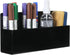 MyGift Black Acrylic Modern Dry Erase Marker Holder, Wall Mounted Office Supplies Storage Rack with 3 Compartments