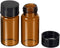 PATIKIL 10 Pack 5mL Reagent Media Bottles, Round Glass Storage Bottles with Plastic Screw Cap (Brown)