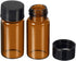 PATIKIL 10 Pack 5mL Reagent Media Bottles, Round Glass Storage Bottles with Plastic Screw Cap (Brown)