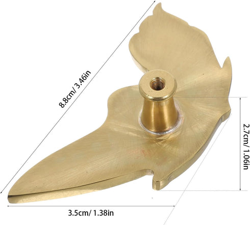 NOLITOY Brass Butterfly Drawer Handle Left Vintage Cabinet Pulls for Dresser Wardrobe Shoe Cabinet and Bedside Table