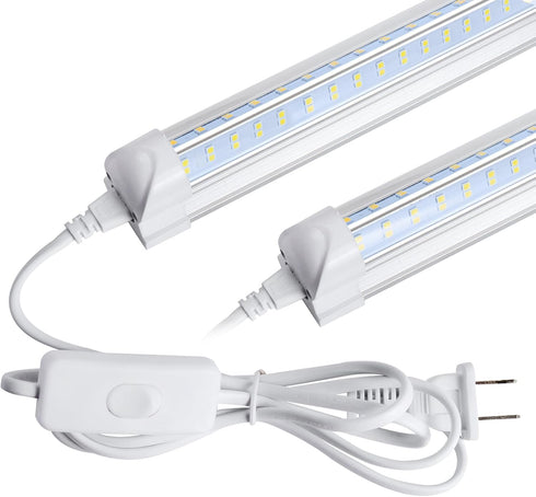 AQIQUUT Led Shop Light 2ft, Led Shop Light,25W 6500K 3200LM Clear Cover,T8 LED