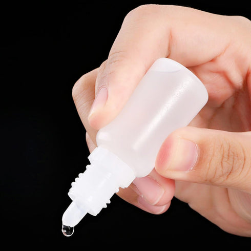 2 Pcs 15ml/0.5oz Plastic Dropper Bottles, Empty Squeezable Mini Refillable Containers with Cap and Plug, White/Red