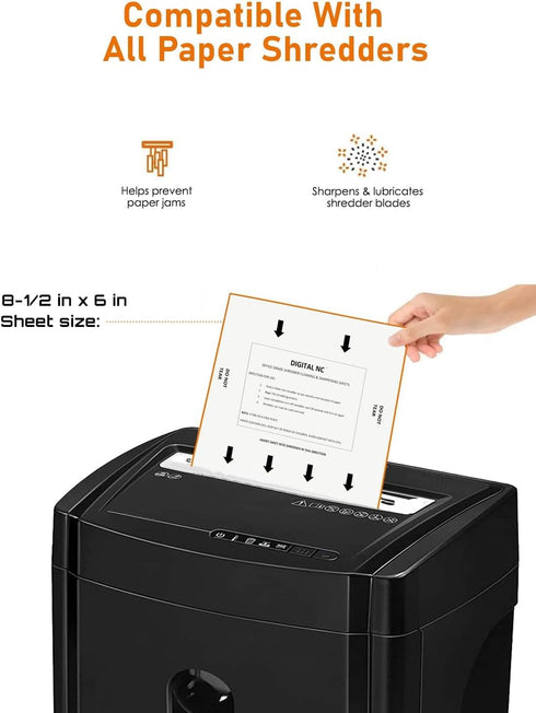 Digital Nc (5-Pack) Office Grade Paper Shredder Sharpening, Cleaning & Lubricant Sheet, White