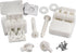 Meaferks Toilet Seat Hinges Replacement Parts White Plastic Hinge Set with Screws, Connectors,