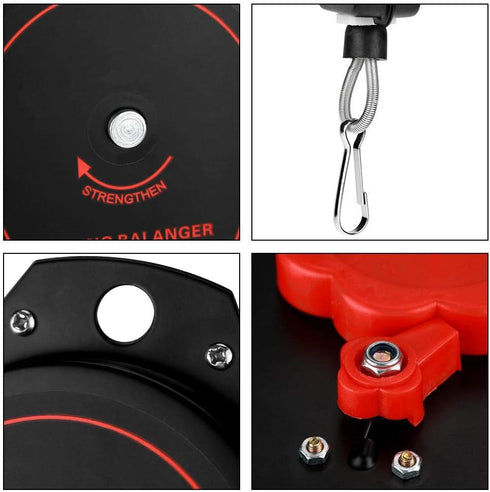 Hanging Retractable Spring Balancer Tool Holder - 0.6~2.0kg ES620 for Air or Power Tools (Black)