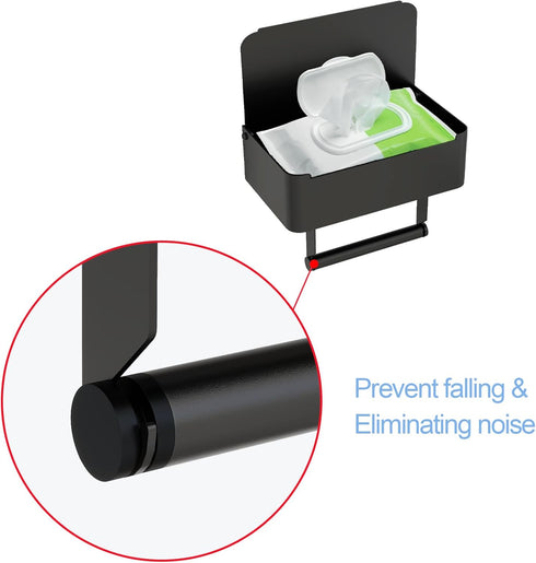 SUS304 JUYSON Toilet Paper Holder with Shelf, Flushable Wipes Dispenser Fits for Bathroom Wipe Storage, Keep Your Wipes