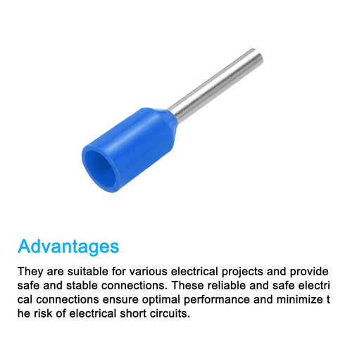 uxcell 2000 Pcs Insulated Ferrule Wire Connector Electrical Crimp Terminal 20 AWG - Blue