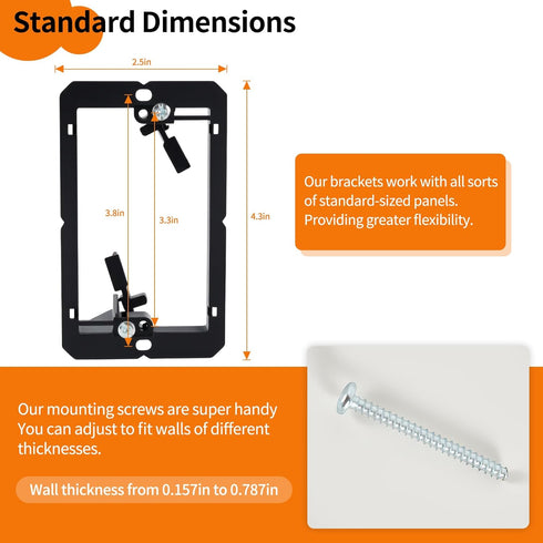 MadYiboshi 5 PCS Low Voltage Mounting Bracket, Ideal for Single Gang Wall Plate, HDMI, Telephone Wires, Network Cables