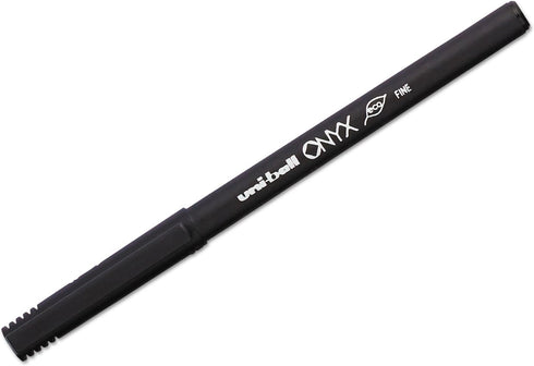 uni-ball 60143 Onyx Roller Ball Stick Pen, Black Ink, Fine Dozen