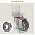 Chegulu 1" 4 Small L-Shaped Plate Casters, Swivel Furniture Wheels, TPR Silent, Mounting for Wooden Coffee Table