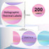 Yegawen 3" 4 Circle Holographic Thermal Label Stickers, Round Printable Labels Rainbow Glitter Thermal Printer Sticker