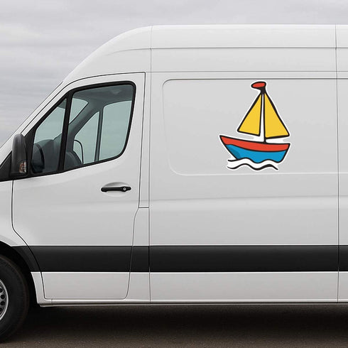 Azeeda (DW00172161) 'Sail Boat Toy' White Premium Vinyl Decal Sticker Waterproof, Durable & Easy to Apply - Ideal