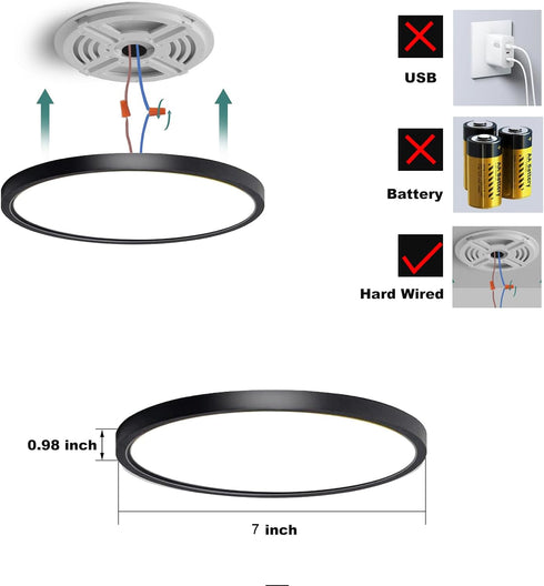ZCHYLED 7 Inch Closet Motion Sensor Ceiling Light Indoor,Motion Sensor Fixture Indoor for Hallway Laundry Porch Pantry