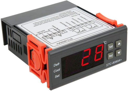 Temperature Controller 10A/220VAC STC-8080A+ Digital Thermostat, Refrigerating Defrosting Temperature Alarm Cooling