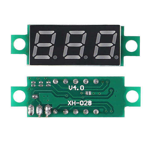Voltage Tester, Mini Digital Voltmeter Gauge Tester 0.28" 2 Wire DC 4.5V-30V with Blue/Yellow/Red/Green LED Display