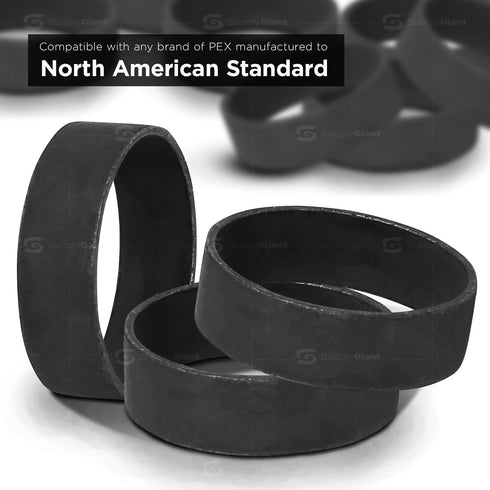 FQDS0034 3/4 Inch PEX Rings, Wrot Copper with Black Oxide Coating for Barb Fittings and Crimp Tools