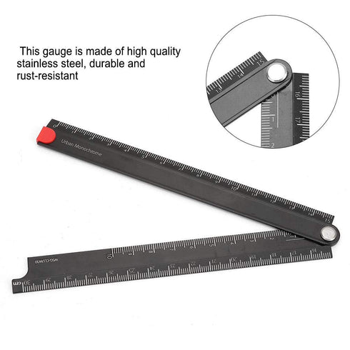 Folding Ruler, Aluminum Alloy 0-300mm Measurement Range Simple Angle Measurement Ruler for Artists
