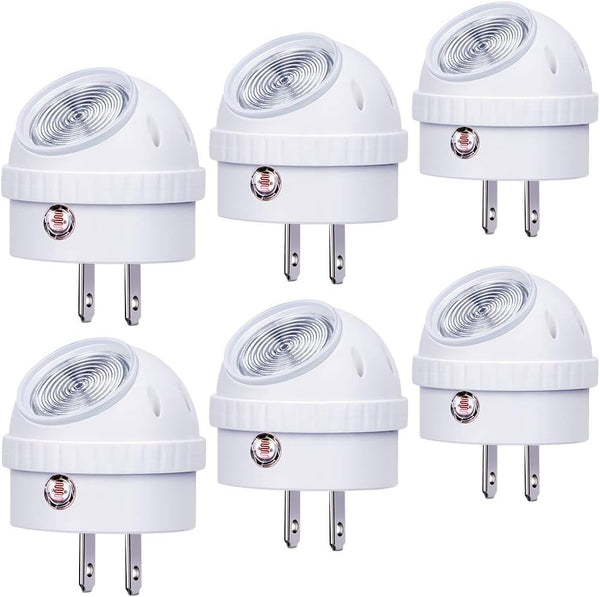 Emotionlite Plug-in Night Lights, Warm White LED Nightlight, 360 Rotation, Dusk to