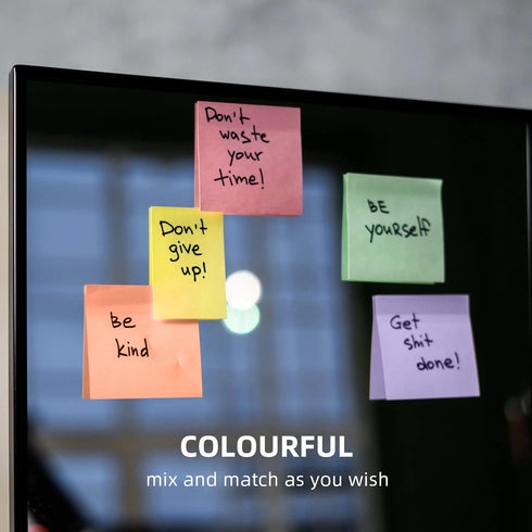 Qhou 3x3 inches Sticky Notes, 8 Pads Pastel Self-Stick Note Pads, Colorful Aesthetic Sticky Notes for Study and Work