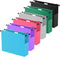 Plastic Hanging File Folders, Expandable Extra Capacity Hanging File Folder, 12 Pack Heavy Duty Folders (Colorful)