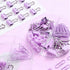 Purple Paper Clips and Binder Clips Set, 216 pcs, Cute Metal Assorted Sized Binders with Push Pins