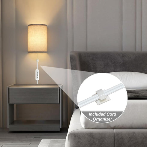 FINCMY Dimmable Set 2, Bulbs Wall Sconce Light Plug in, Sconces Wall Decor of Stick on Wall Lights for Bedroom Living