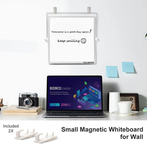 Small Magnetic Desktop White Board, 12 x 12 Inches Mini Portable Dry Erase Board for Office and School
